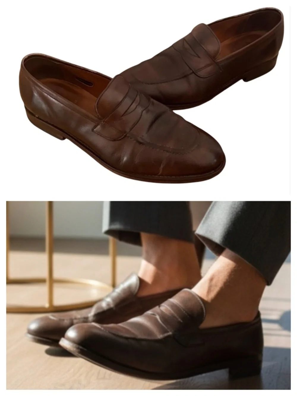 Allen Edmonds Lake Forest Penny Loafers Shoes Mens Sz 10 D Brown Leather Slip On